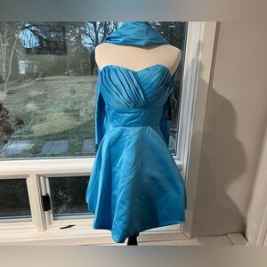 NWT Narianna Nox Anabel Strapless Cocktail Homecoming Prom Mini Dress XS Sash